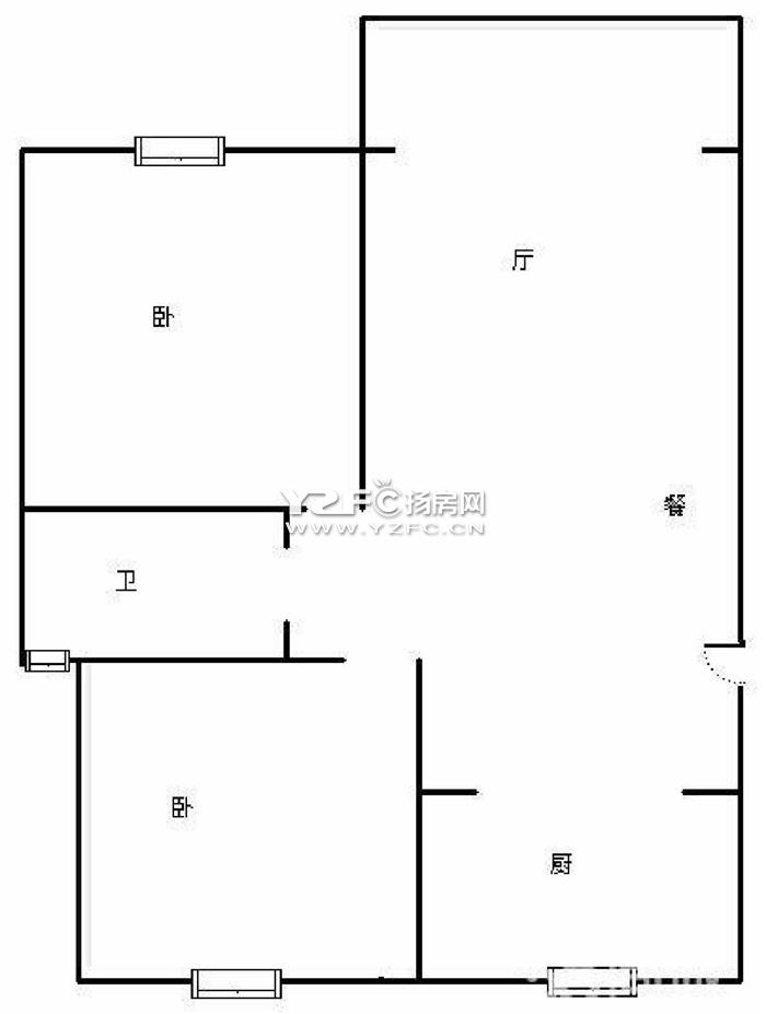 紧急出租2室中等装修 