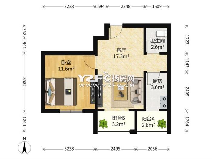 兰苑A区 880元家具家电齐全精装修 舒适环境等你享受