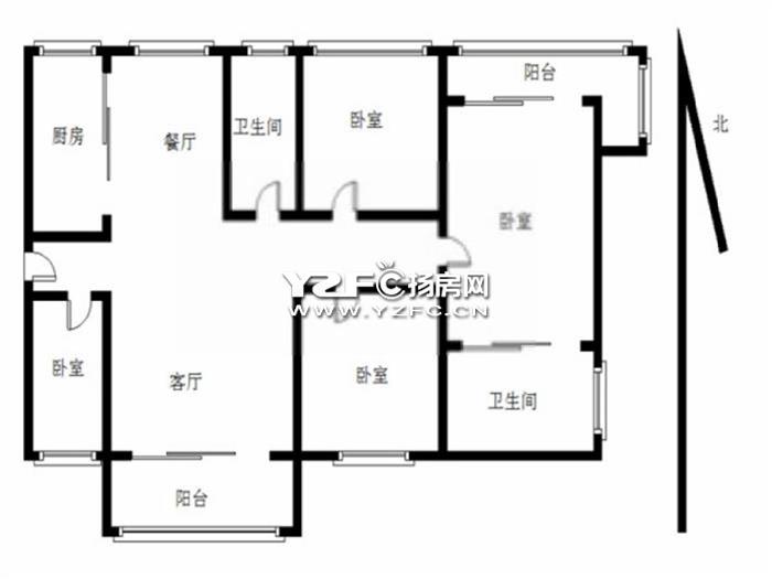 得月苑  精装三房南北通透   厅通阳台楼层好靠得祥园