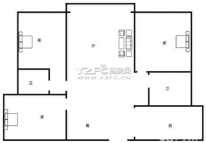 印象花园精装修婚房飞机户型南北通透设施齐全不沿街靠香堤春晓