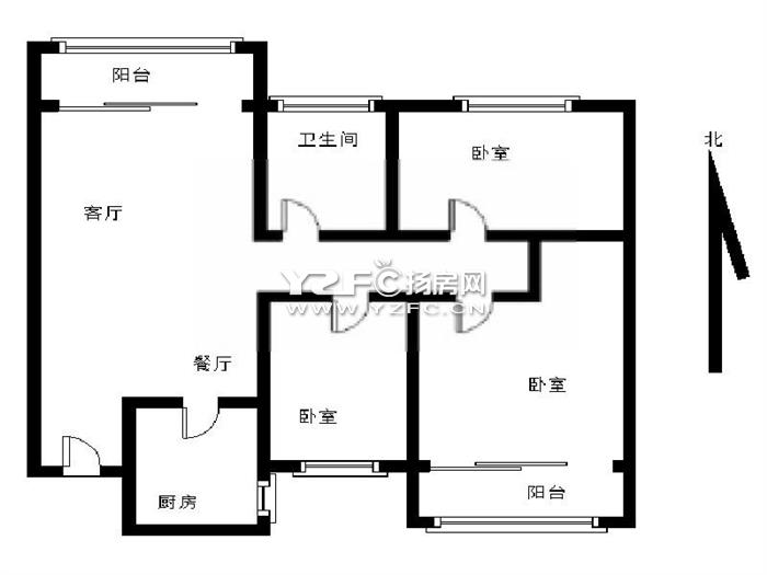 新盛花园三房南北通透 户型好 有车库 纯毛坯靠绿杨新苑京华城